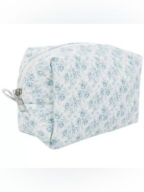 Blue Floral Zipper Pouch